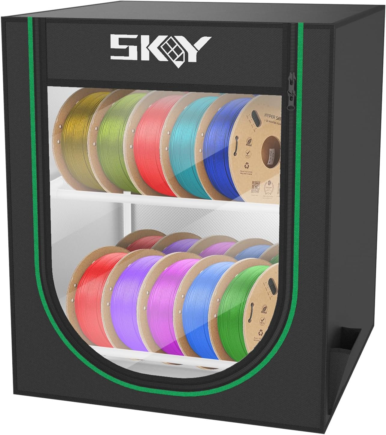 3D Printer Filament Storage Box - 2 Tiers Metal Filament Storage Rack