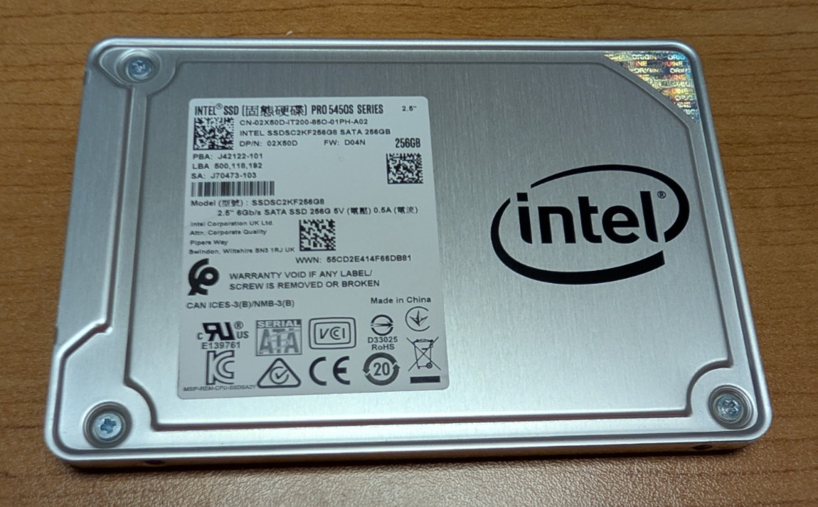 Intel SSD Pro 5450S 256GB 2.5" SATA III SSD SSDSC2KF256G8 Tested 80%+ Health