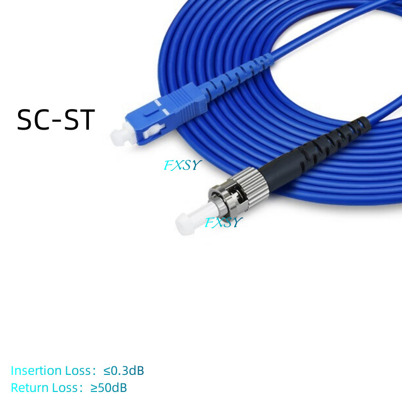 2Pcs 1m 2m 3m 5m 10m 15m SC/UPC to ST/UPC SM OS2 Armored Fiber Optic Patch Cord