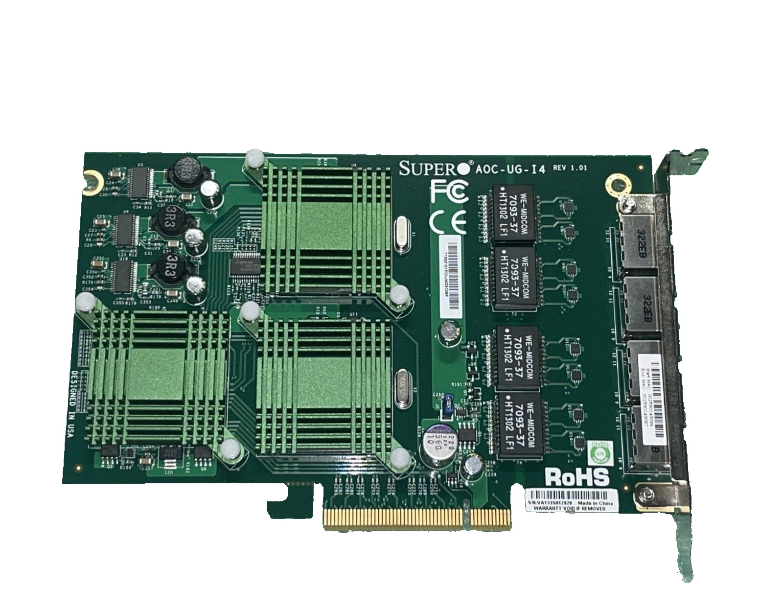 Supermicro AOC-UG-I4 4-PORT Gb PCI-Ex8 100/1000Mbps Network Card