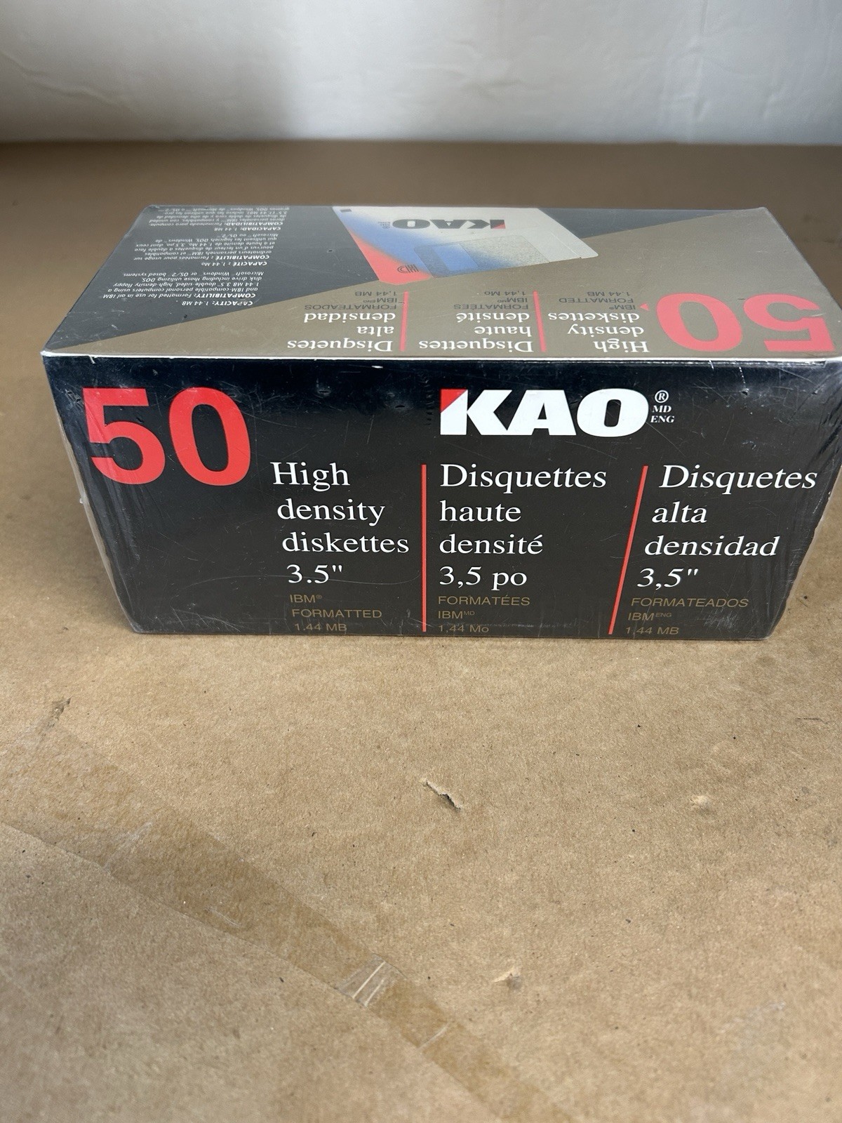 KAO 3.5” High Density Diskettes New Sealed 50 Count - IBM Formatted