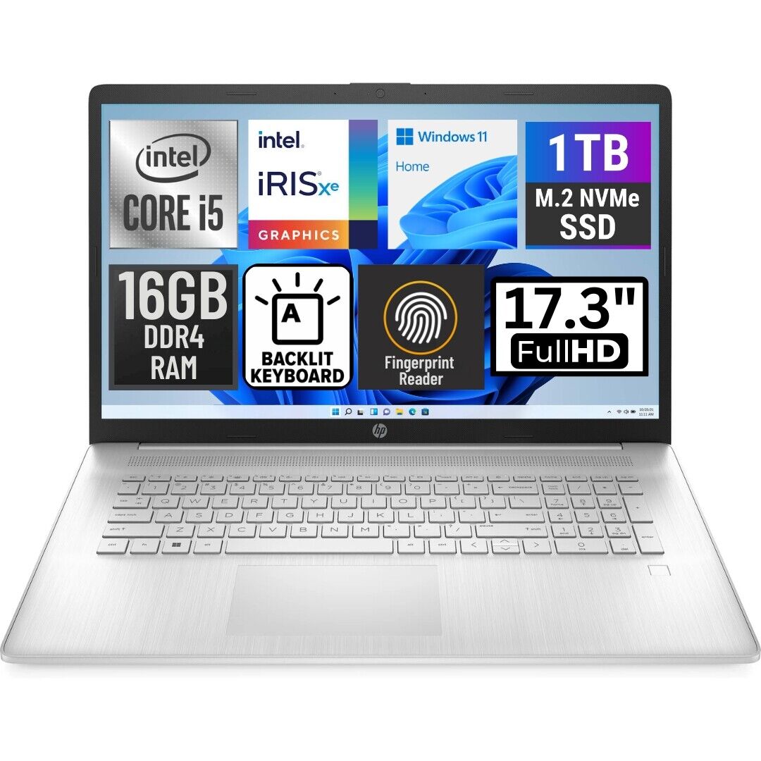 HP 17.3 Inch 17-cn2008ca FHD Gaming Laptop Intel Core i5 16GB DDR4 RAM 1TB SSD