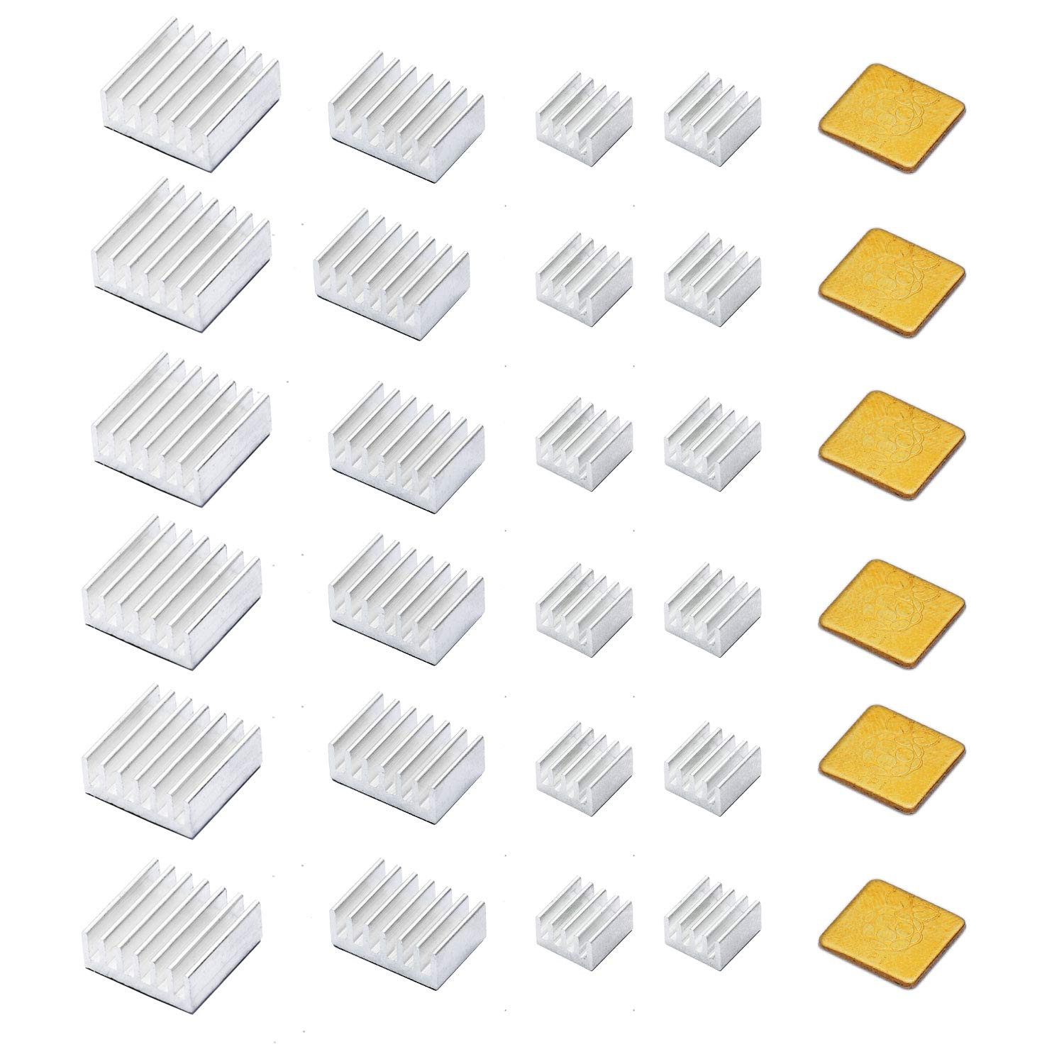 Raspberry Pi 30 PCS Heatsink Kit with Thermal Conductive Adhesive Tape – Aluminu