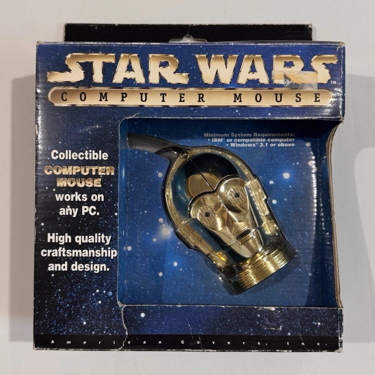 Star Wars C-3PO Computer Mouse NEW Vintage Computing Chrome Collectible Novelty