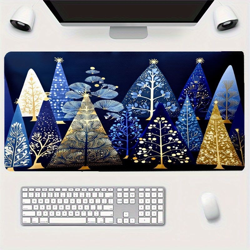 Modern Minimalist Large  Holiday Desk Mat with Tree Pattern, Suitable for Offi
