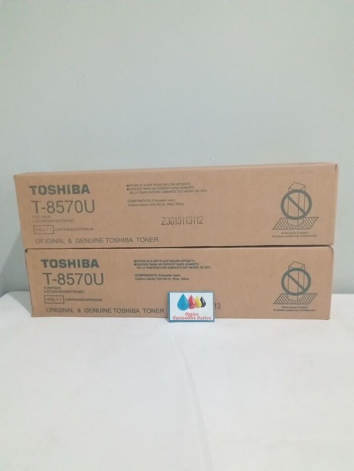 Toshiba T-8570U T8570U Black Toner Cartridge Lot of 2