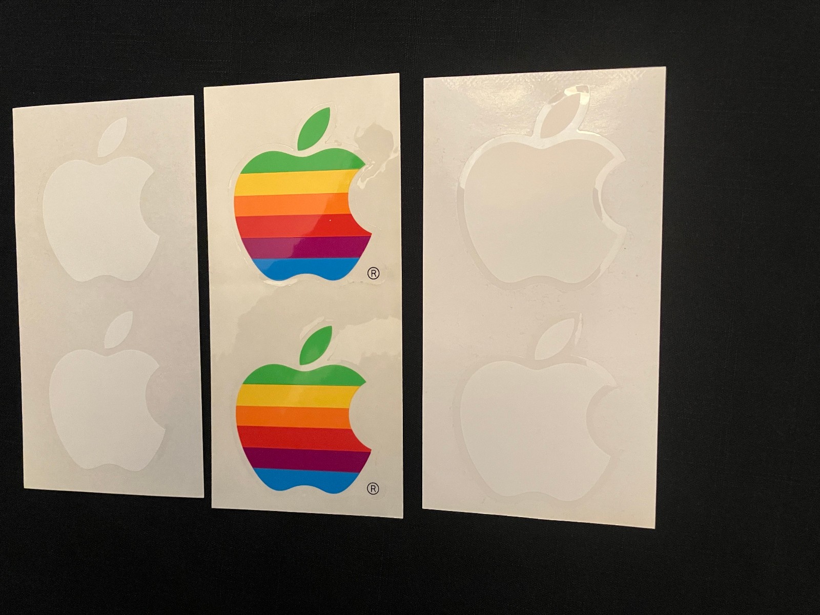 Vintage Vtg Original Apple Computer Stickers Rainbow & White Decals