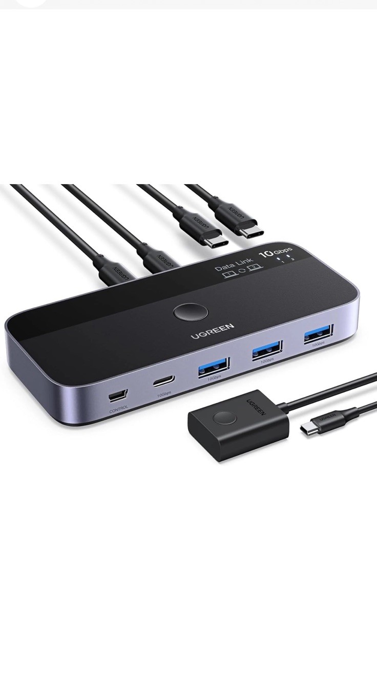UGREEN 10 Gbps USB-C Sharing Switch – 2 In 4 Out USB-C Switch Support File Sync