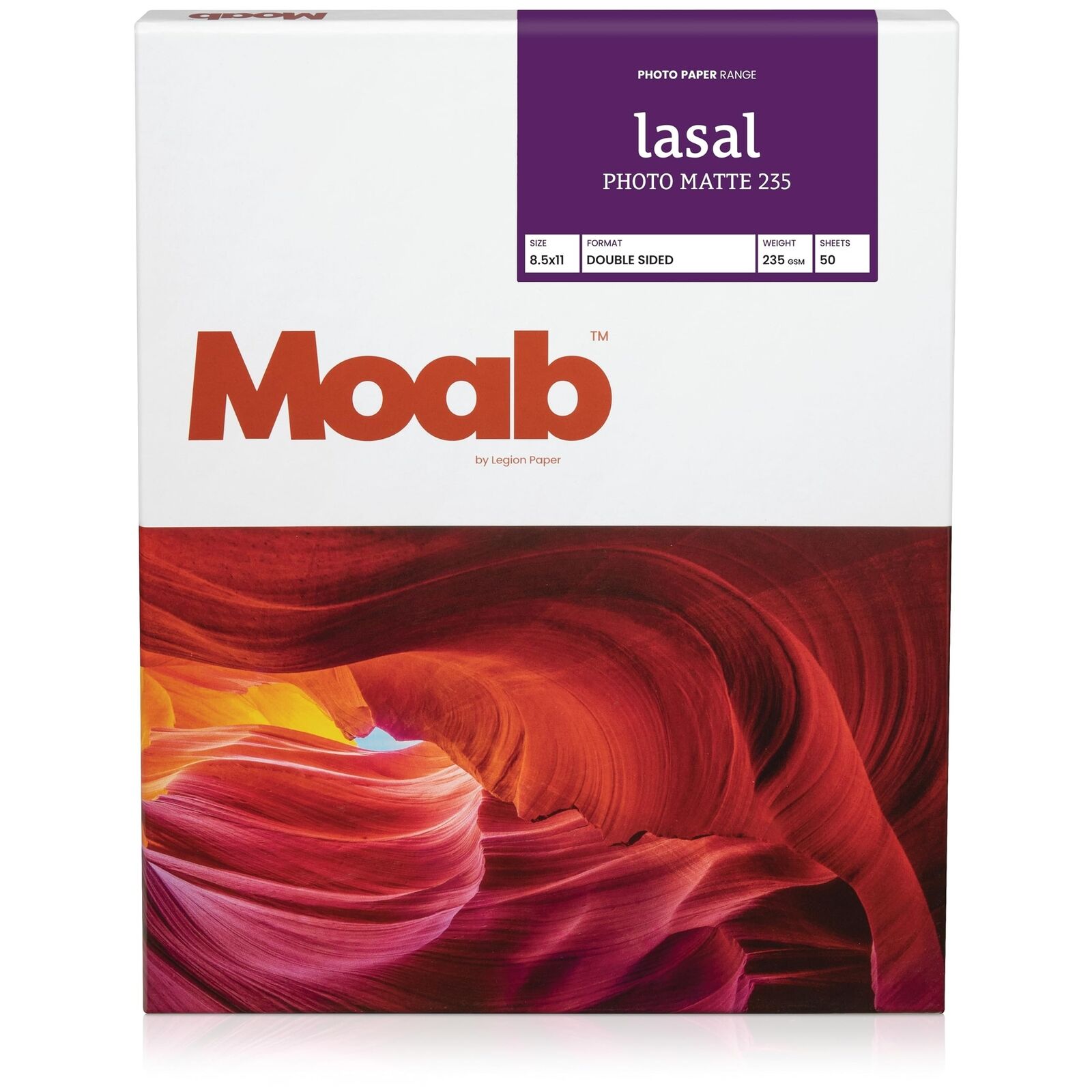 Moab Lasal Photo Matte 235 Fine Art Archival Inkjet Paper, 2-Sided Ultra-Smoo...
