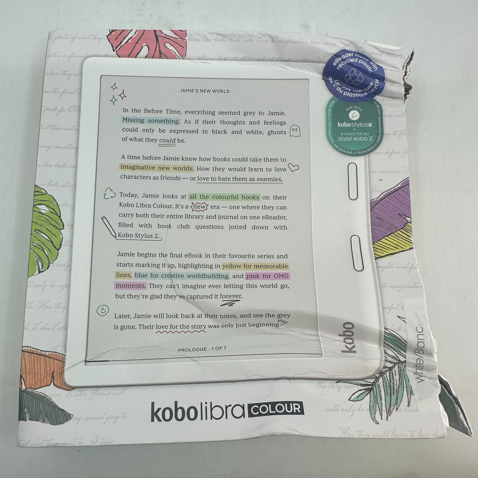 Kobo Libra Colour eReader 7" Glare-Free Colour E Ink - White READ