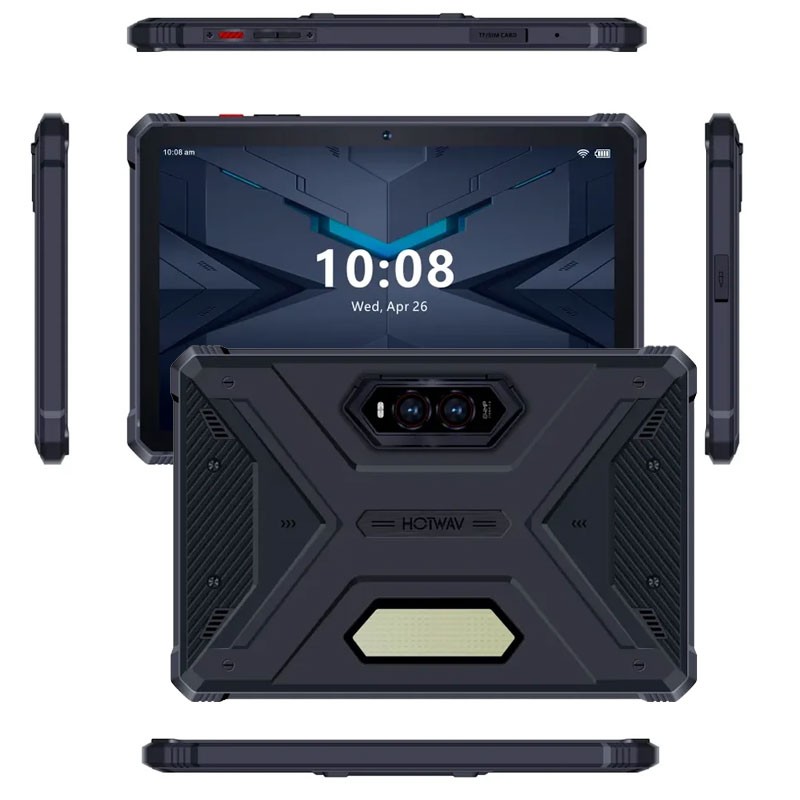 4G HOTWAV R9 Pro Rugged Tablet Phone Android 14 Waterproof Camping Light Global