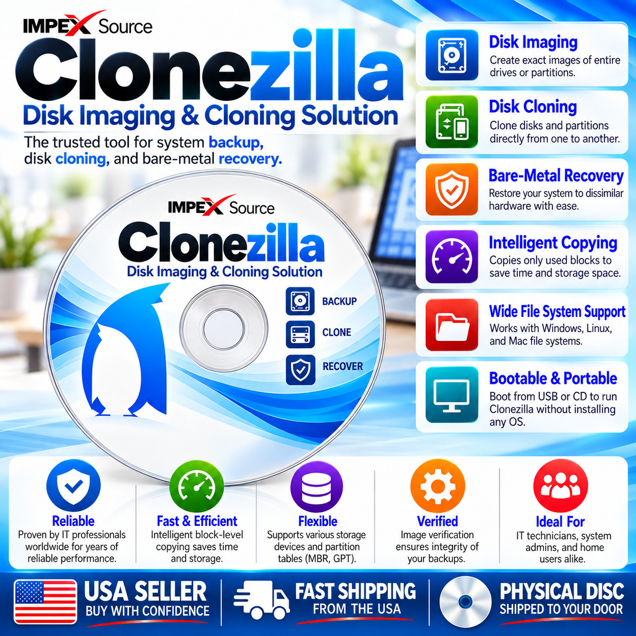 CloneZilla Hard Disk Partition Clone Backup software Boot CD GPL License for PC