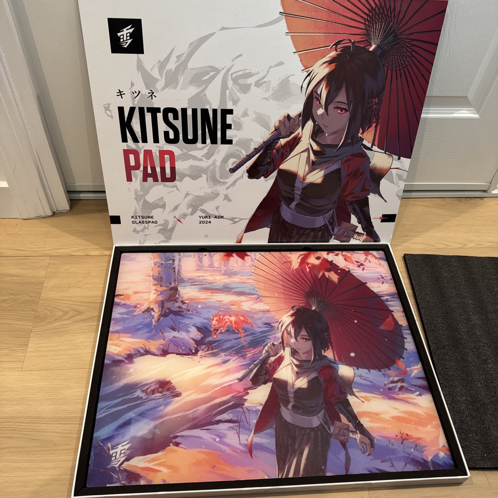 Yuki Aim - Kitsune Glass Mousepad Limited Large 500x400mm Open Box Gaming FPS