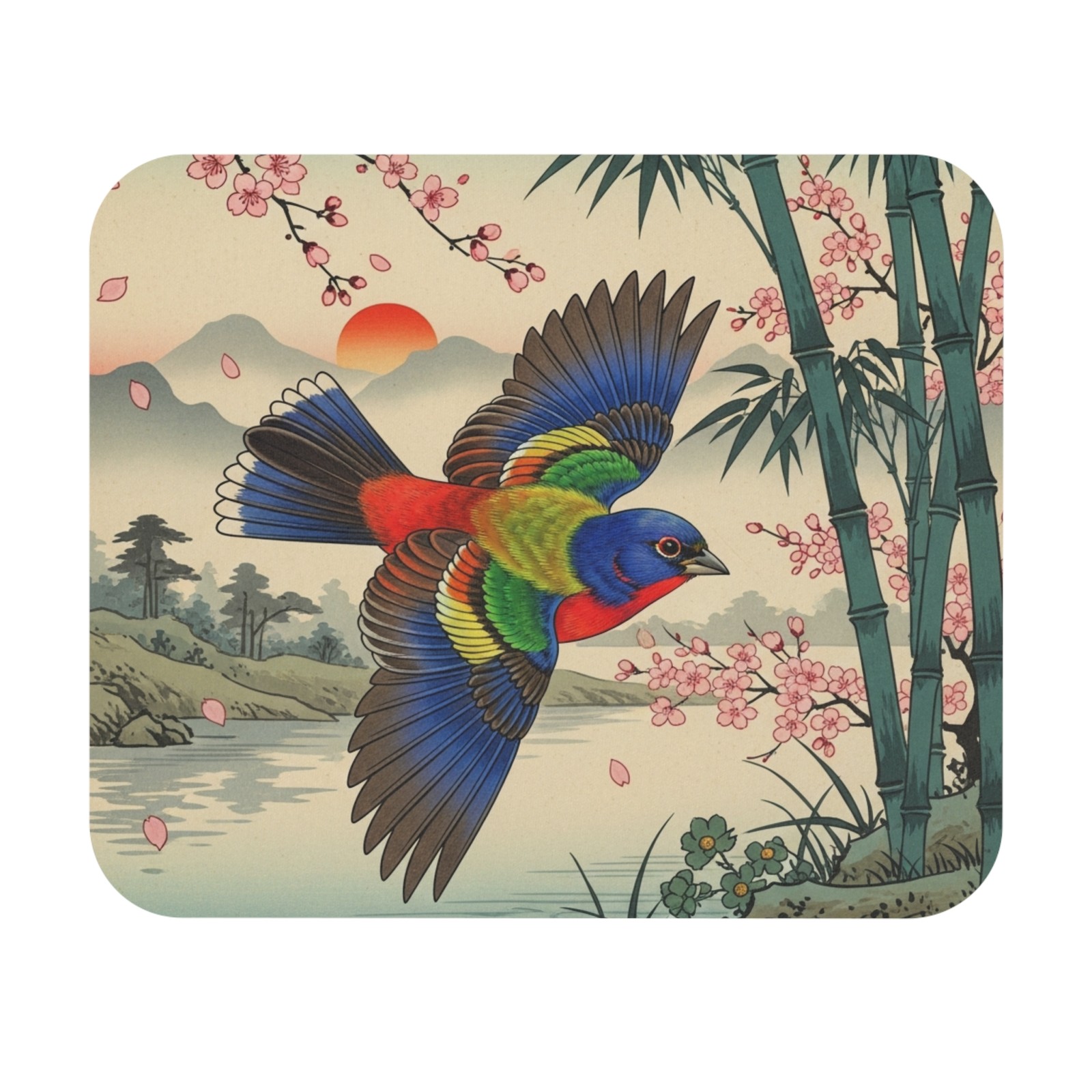 Painted Bunting Mouse Pad (Rectangle) bird watcher computer nature gift USA ship