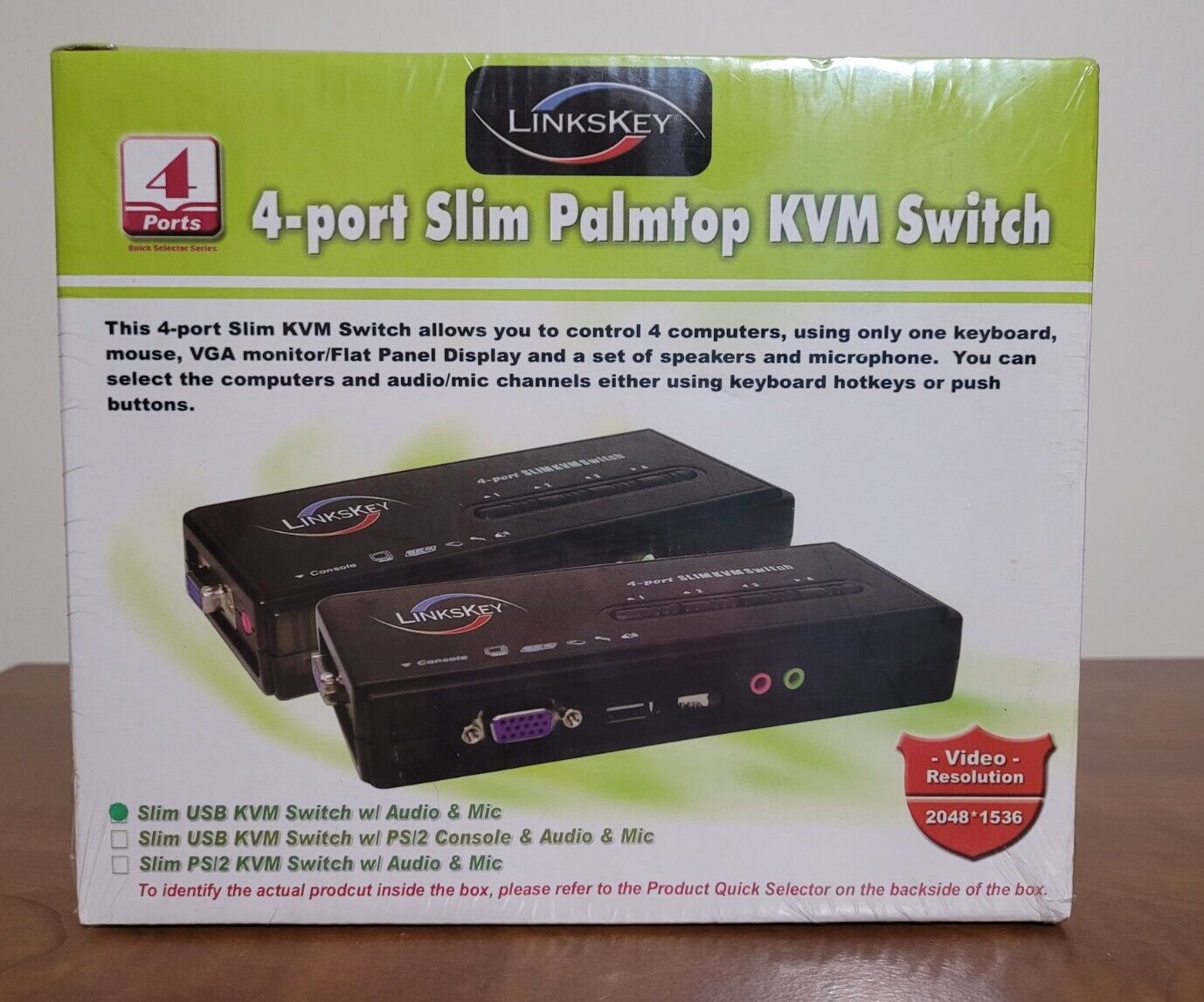 Linkskey LKU-S04ASK 4-Port Slim Palmtop KVM Switch