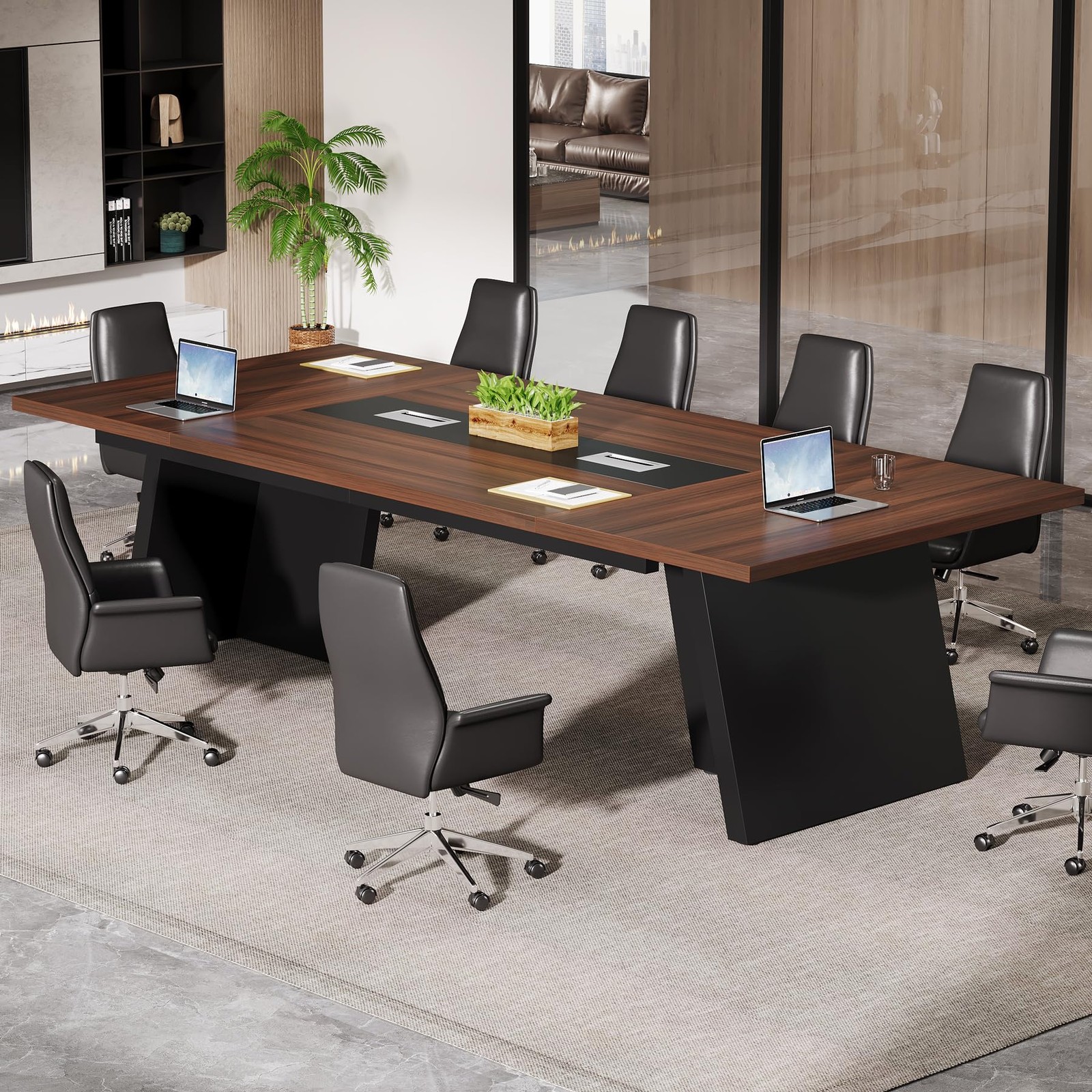 Conference Table 8ft Large Office Business Seminar Furniture Tribesigns 8-10