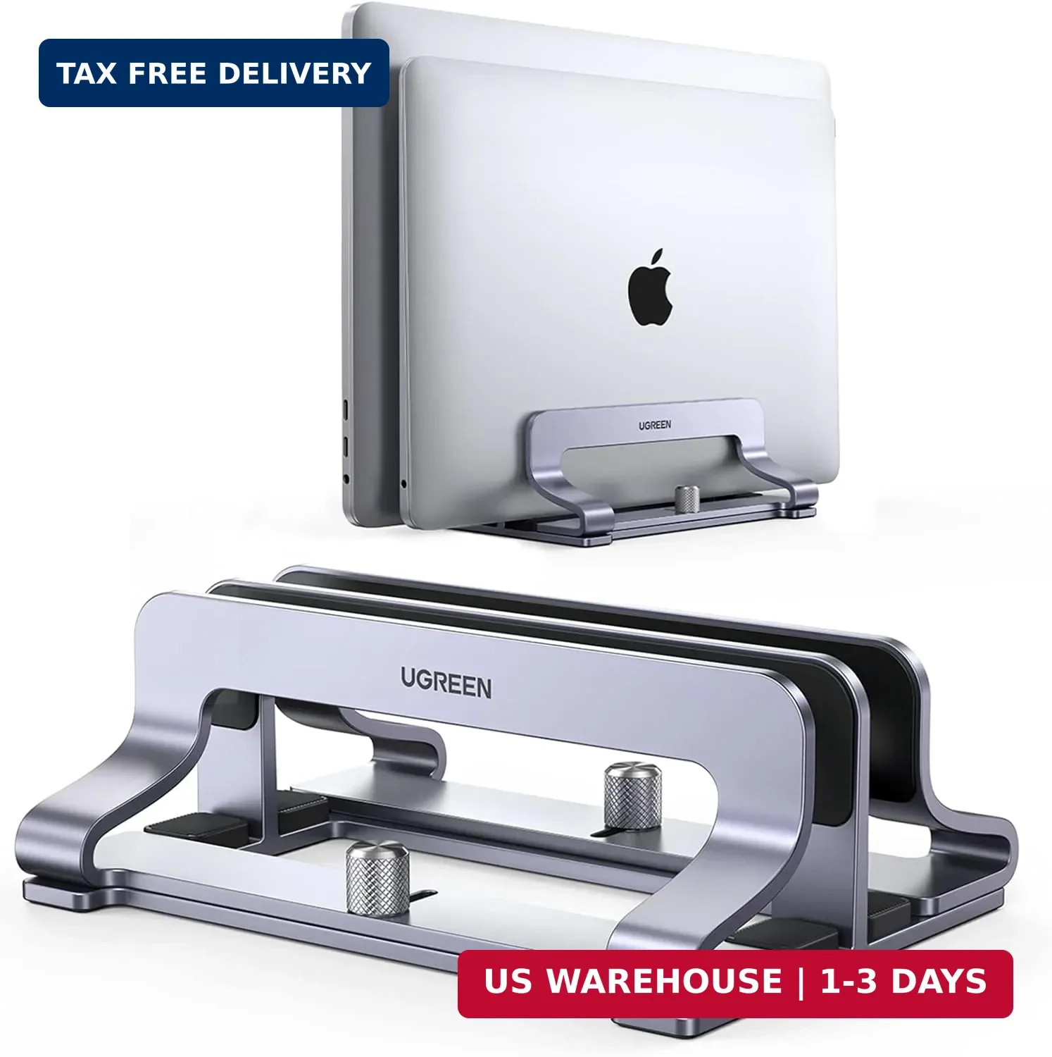 UGREEN 2-Slot Vertical Laptop Stand Holder Desk Compatible with MacBook Pro Air