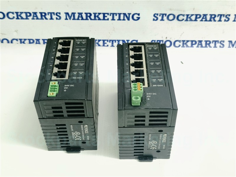 LOT 2pcs KEYENCE NE-Q05 NEQ05 ETHERNET SWITCH 24V DC 180mA Fast Shipping