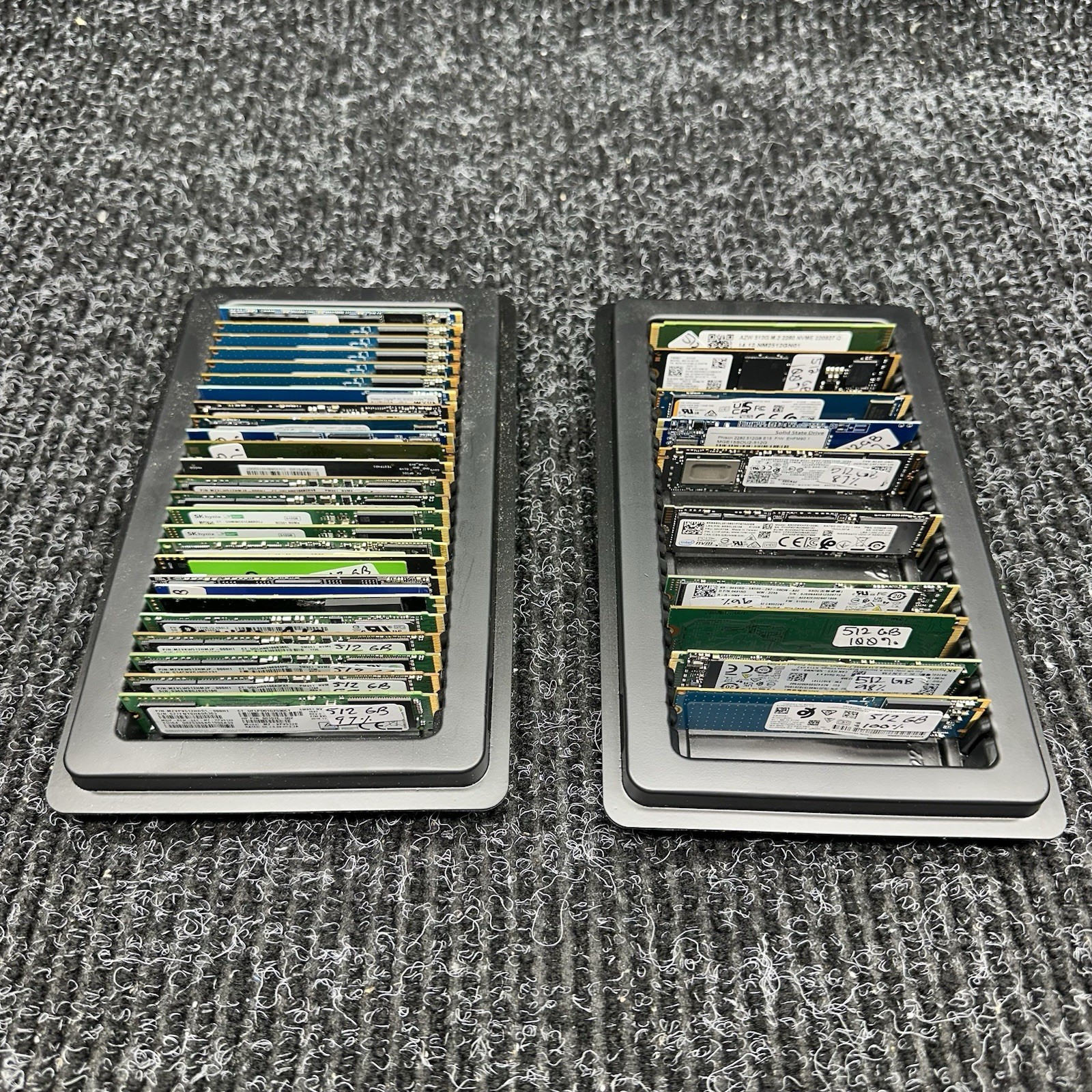 Lot Of 35 512GB SSDs M.2 NVMe, SATA 2280 Mixed Keys TESTED Good Health 83%+*READ