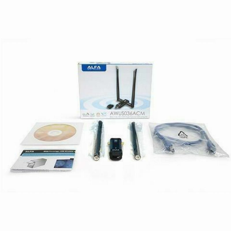 Alfa AWUS036ACM 802.11ac Dual Band 2.4/5 GHz Mimo WiFi Kali Linux Compatible