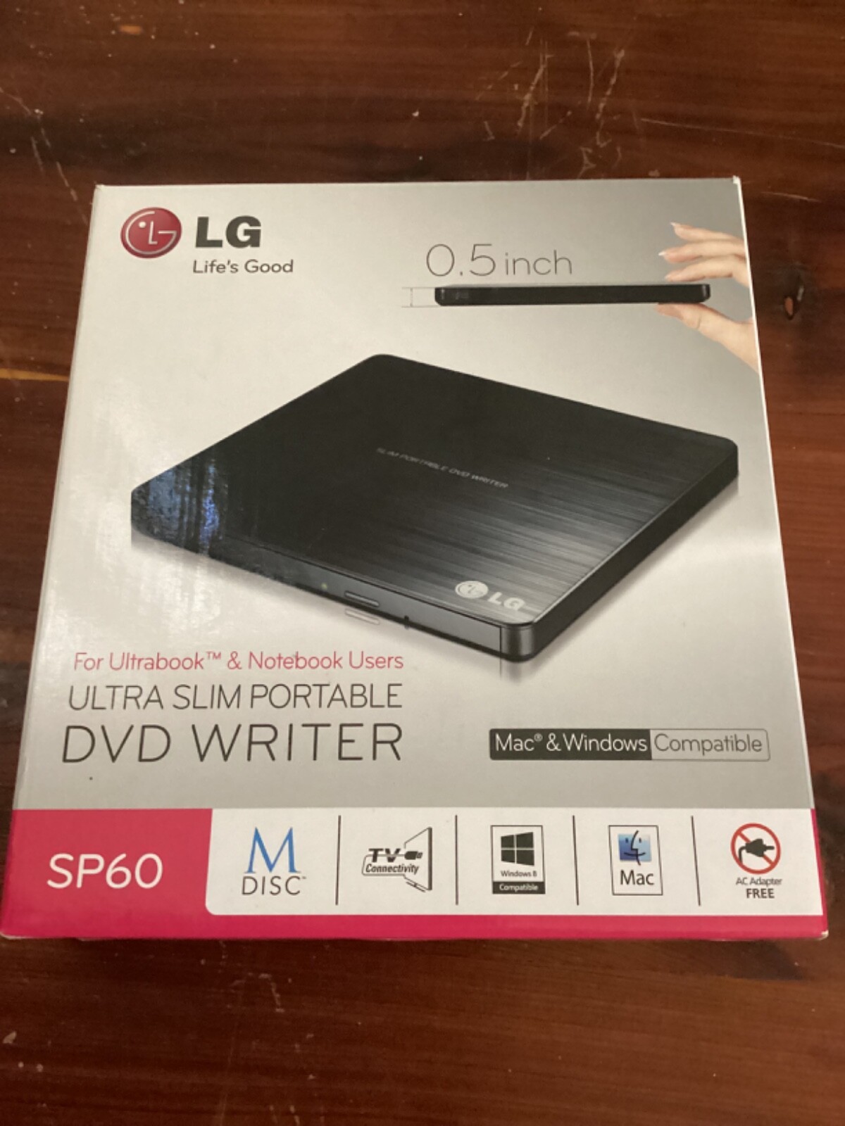 LG Ultra Slim Portable Dvd Writer Model SP60NB50. New Open Box