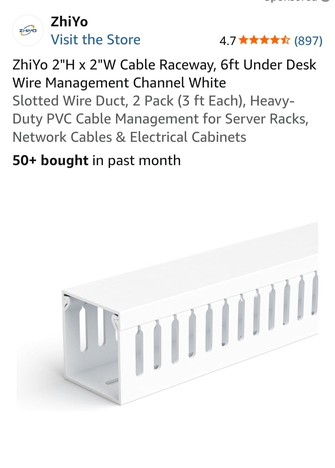 ZhiYo 2x2in Professional Server Rack Cable Management Raceway, Cable Raceway ...