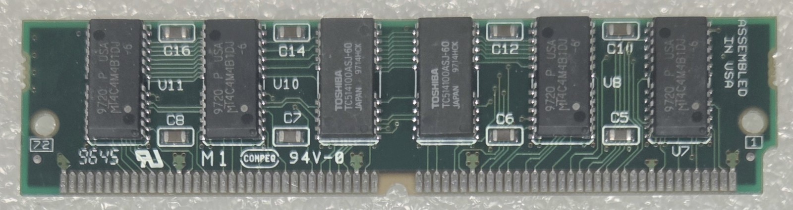 Compeq Micron 16MB 4Mx36  70ns 72pin FPM SIMM Memory w/Micron MT4C4M4B1DJ-6 USA