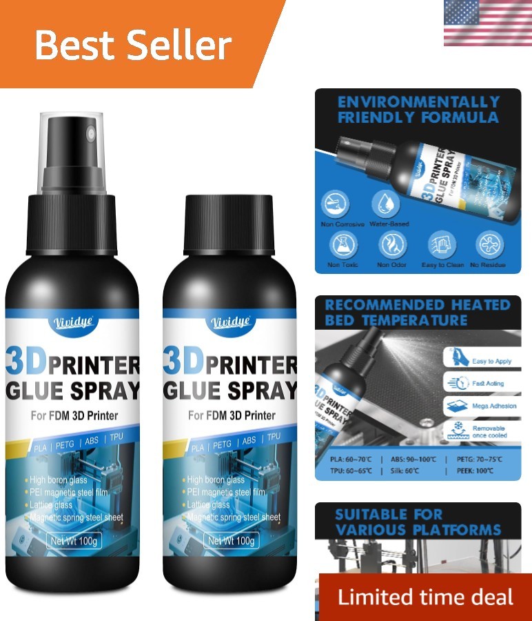 3D Printer Adhesive Glue - 7oz/200g Strong 3D Printer Glue Reduces Warping of...