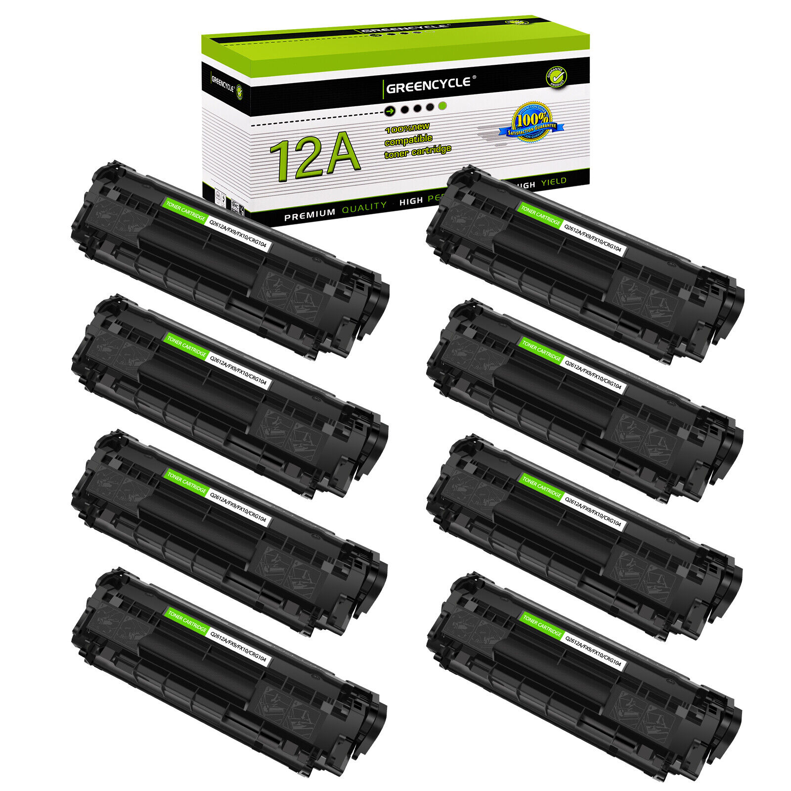 8PK New Q2612A 12A Toner Cartridge For HP Laserjet 1018 1012 1010 1020 1022 3015