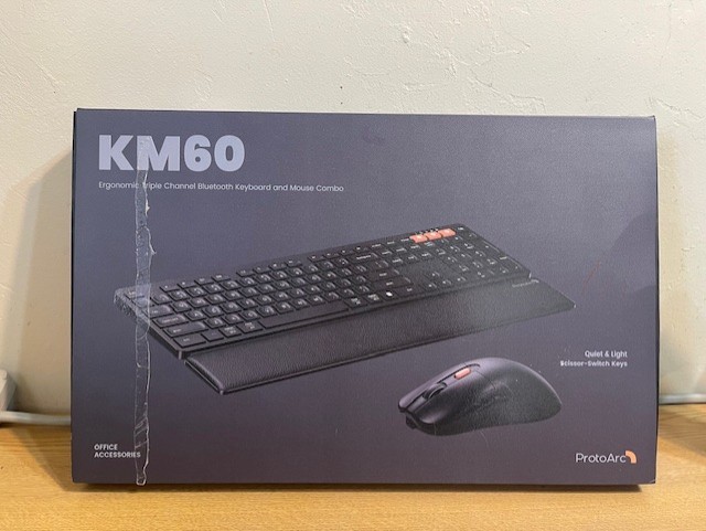 NEW PROTOARC KM60 ERGONOMIC BLUETOOTH KEYBOARD MOUSE COMBO  TRIPLE CHANNEL USB