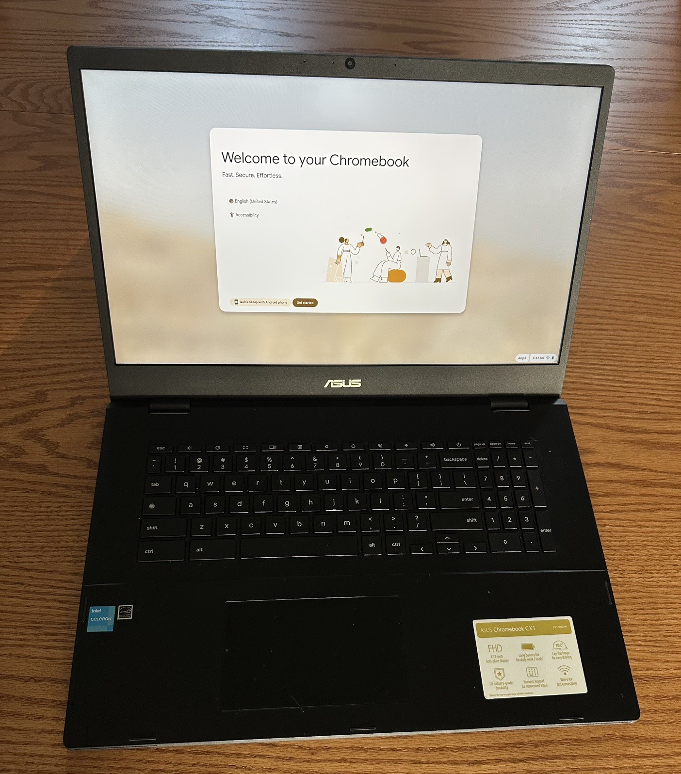 ASUS CX1700CKA-WS48F-R 17.3" FHD Celeron N4500 Intel UHD Graphics 4GB RAM