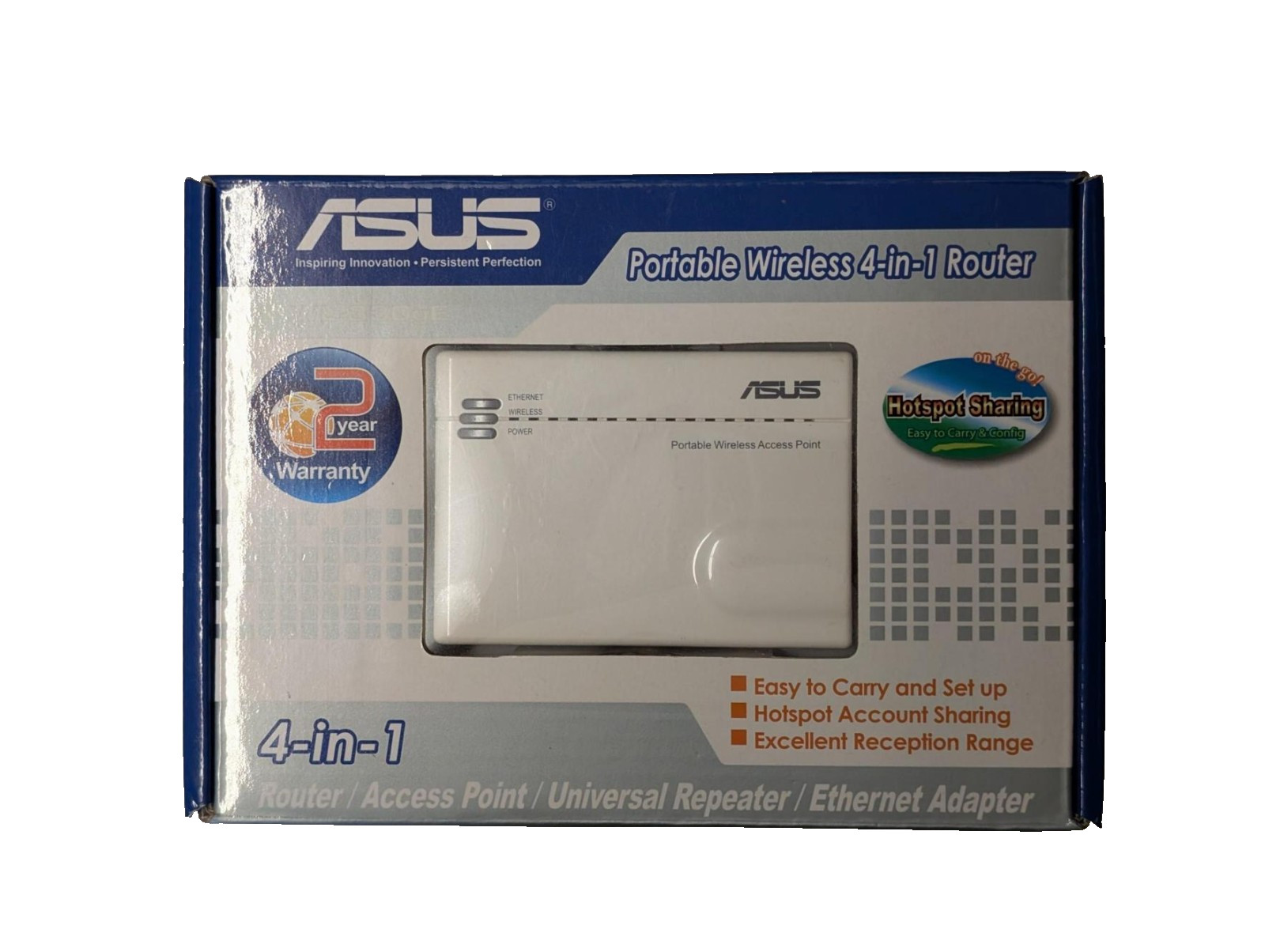 ASUS WL-330gE Portable Wireless 4-in-1 Travel Router Access Point Repeater Box