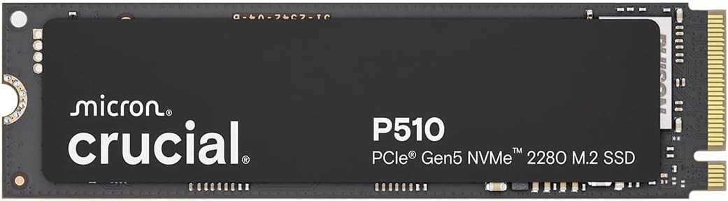 Crucial P510 1TB Gen5 NVMe PCIe 5.0 M.2 2280 Internal Solid State Drive SSD