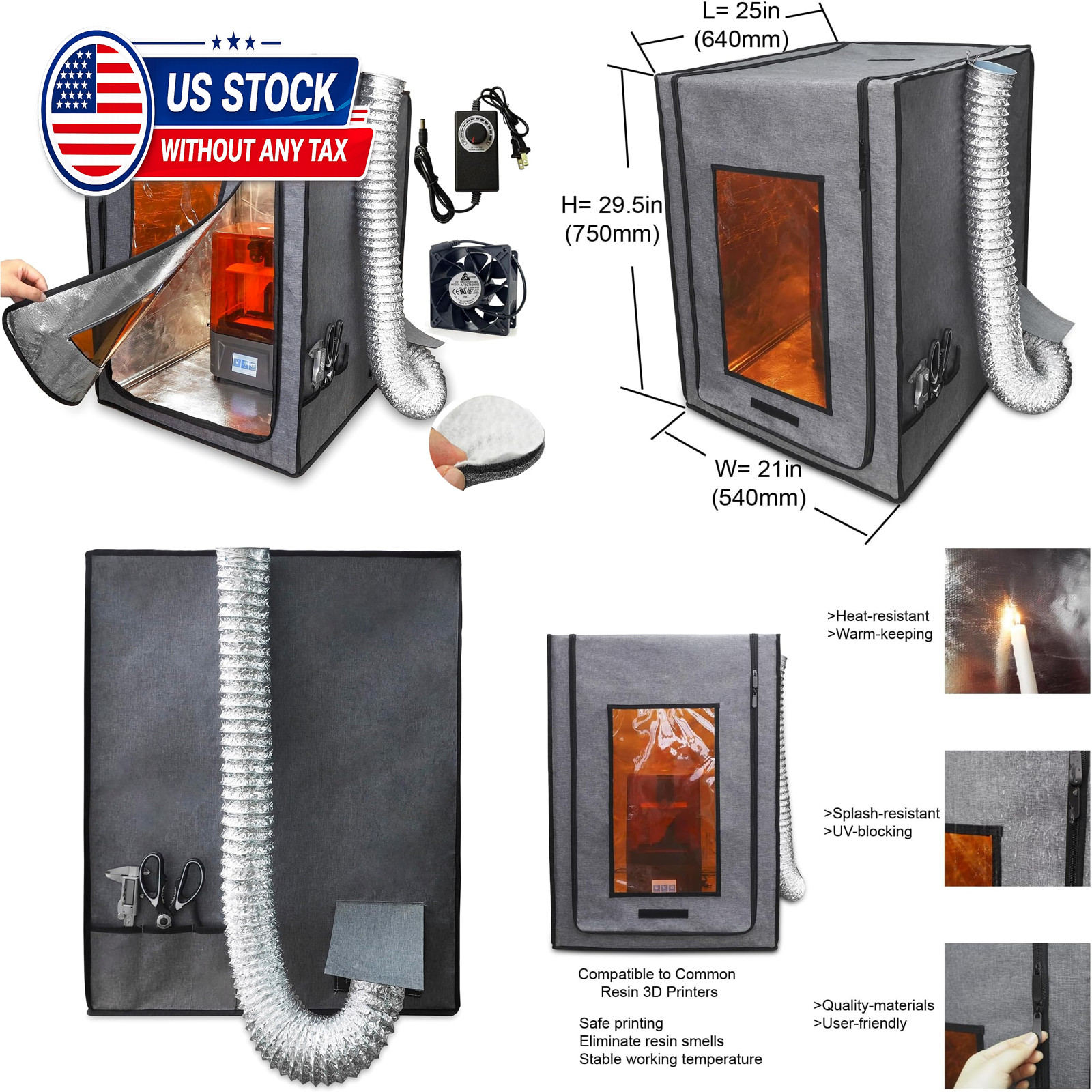 Multifunctional 3D Printer Enclosure Ventilation Eliminate Odors Tent Cover