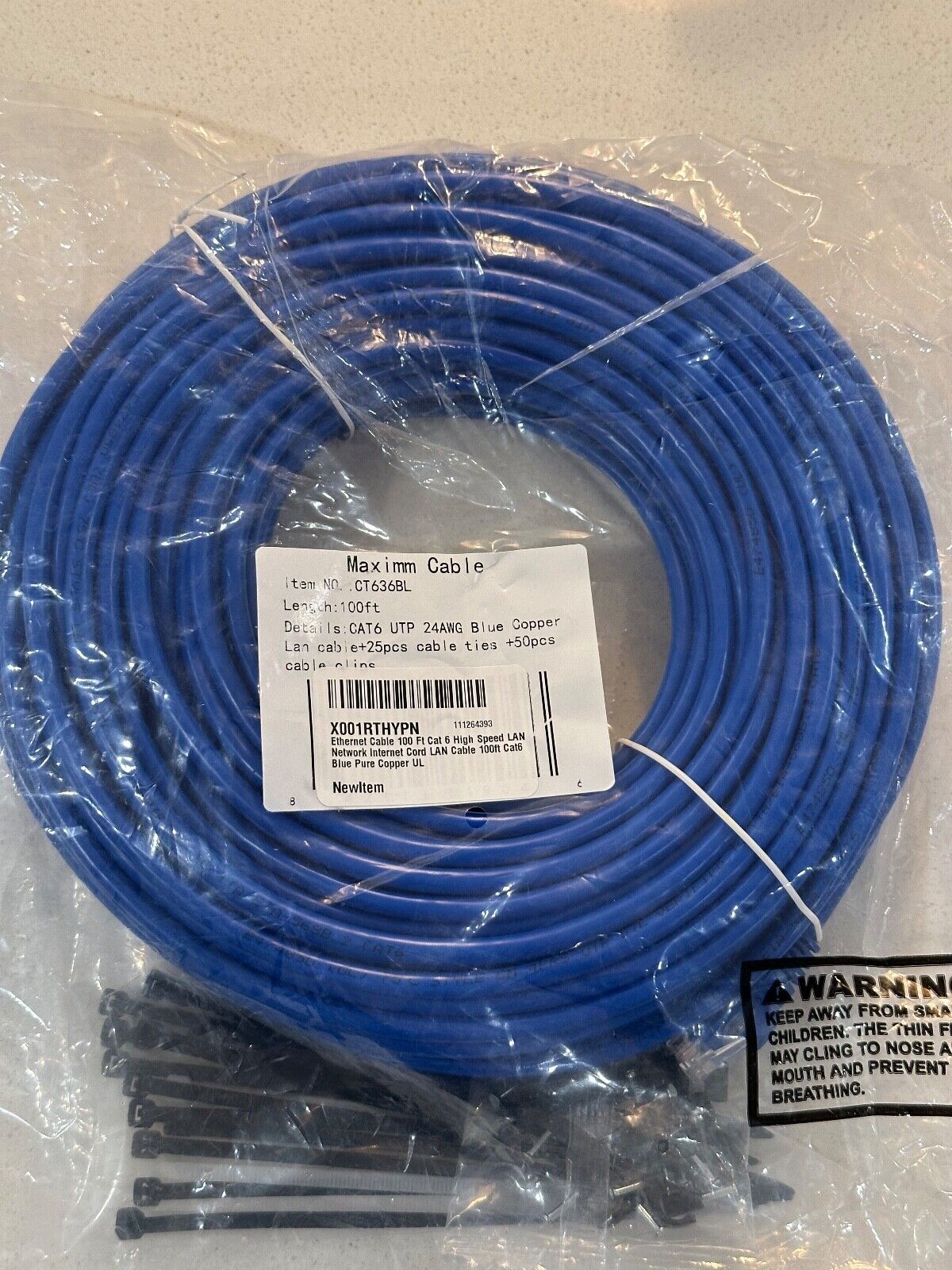 Maximm Cat 6 Ethernet Cable 100 Ft, 100% Pure Copper, Cat6 Cable LAN Cable