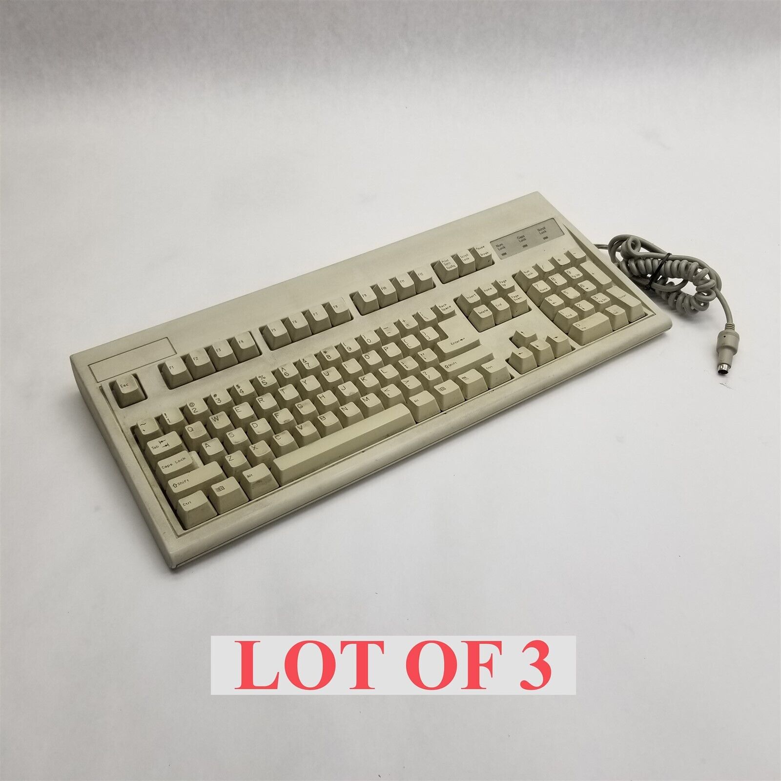 Keytronic E03601QUS201 Vintage PS/2 Beige Retro Keyboard 104-Key Ergonomic Lot 3