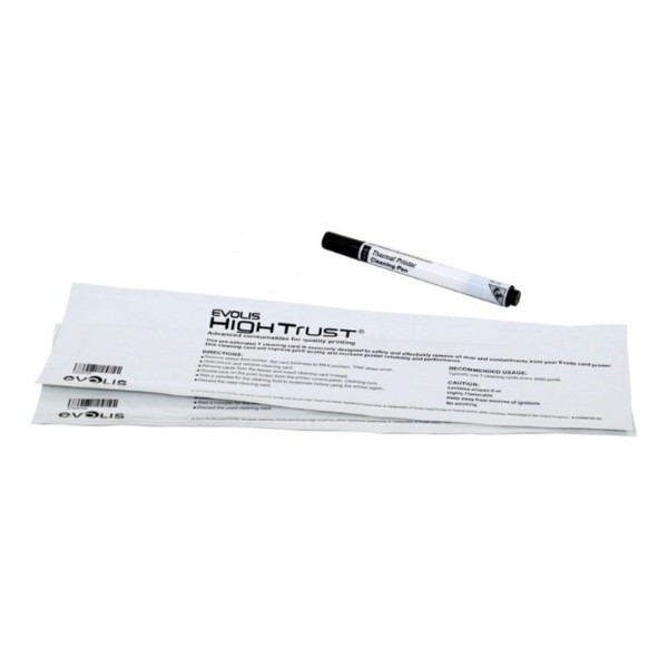 EVOLIS BADGY100/200 PRINTER CLEANING KIT – 2 T CARDS WITH 1 CLEANING PEN ACL008