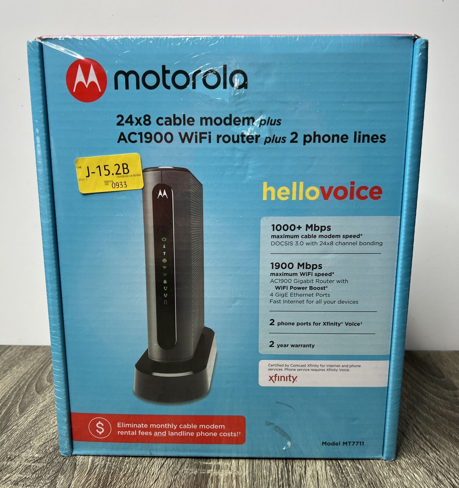 New Motorola MT7711 24X8 Cable Modem AC1900 Wi-Fi Router Xfinity Factory Sealed