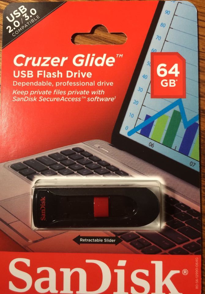 SanDisk - Cruzer Glide 64GB USB 2.0 Flash Drive - Black Factory Sealed