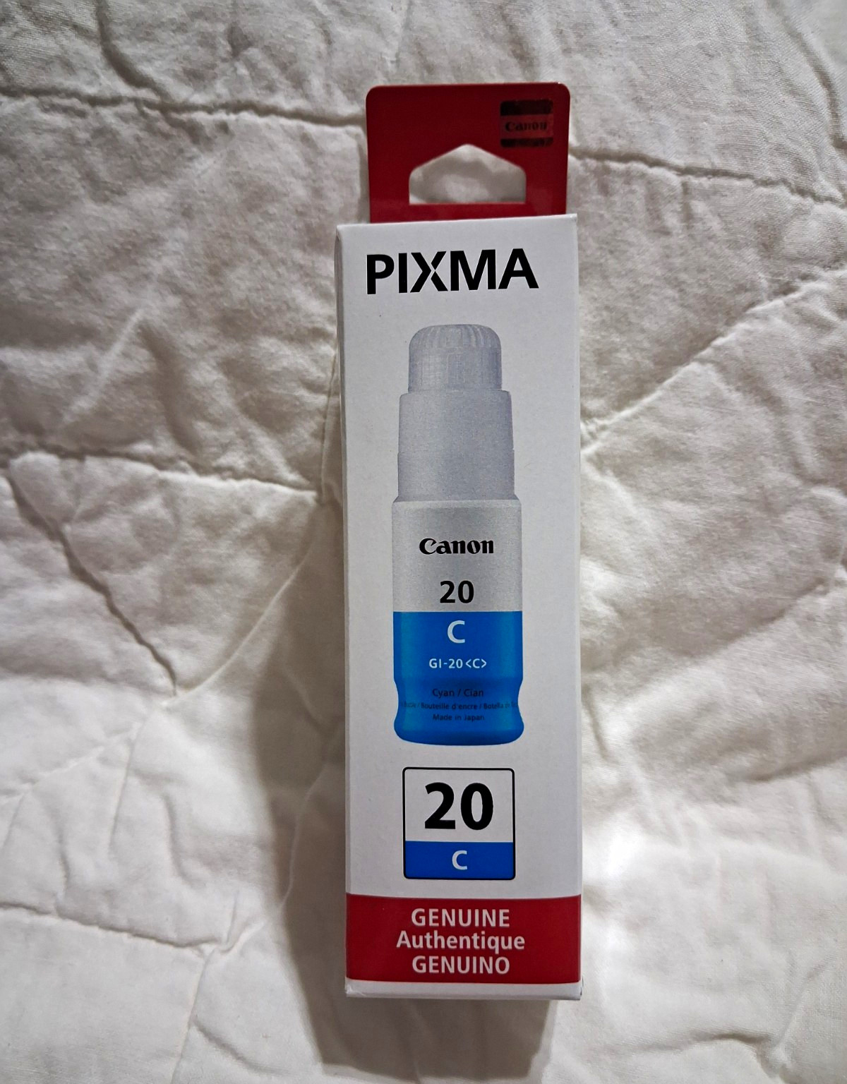 Canon Genuine PIXMA GI-20C Cyan Ink Bottle 70ml for G5020 G6020 G7020