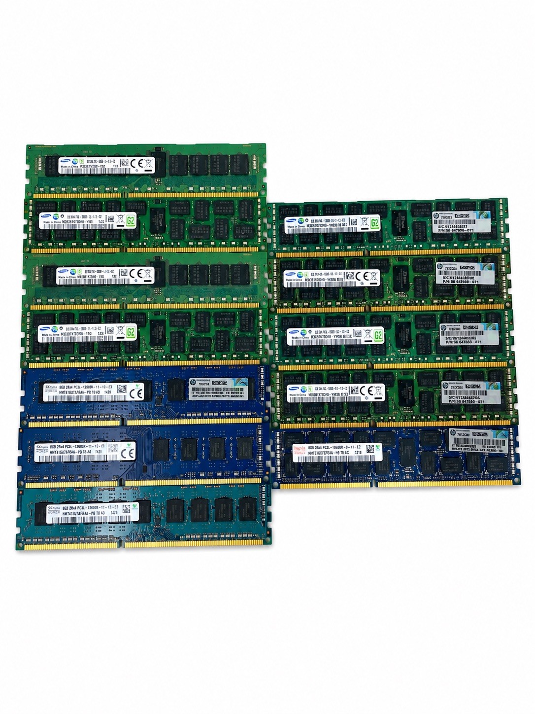 LOT OF 12: MIXED BRAND 8GB DDR3 Server RAM Memory - VARIOUS SPEED - USED PULL 