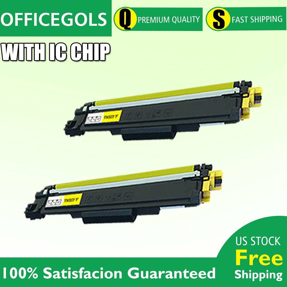 2Pack TN227 YELLOW Toner with chip for Brother HL-L3210CW MFC-L3770CDW L3290CDW