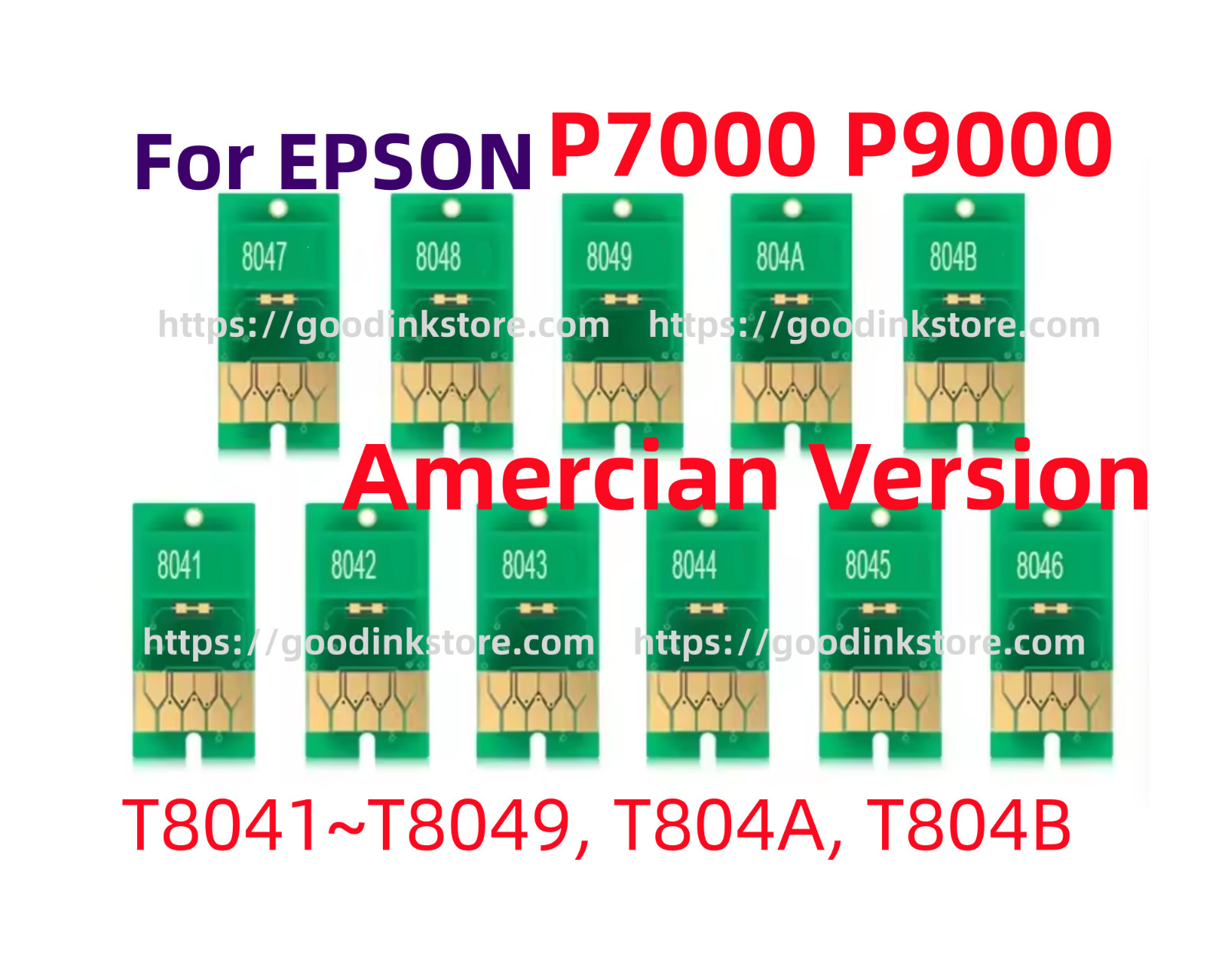 11X T804 804 Single Use Chip SureColor SC P7000 P9000 T8041 T8049 T804A T804B