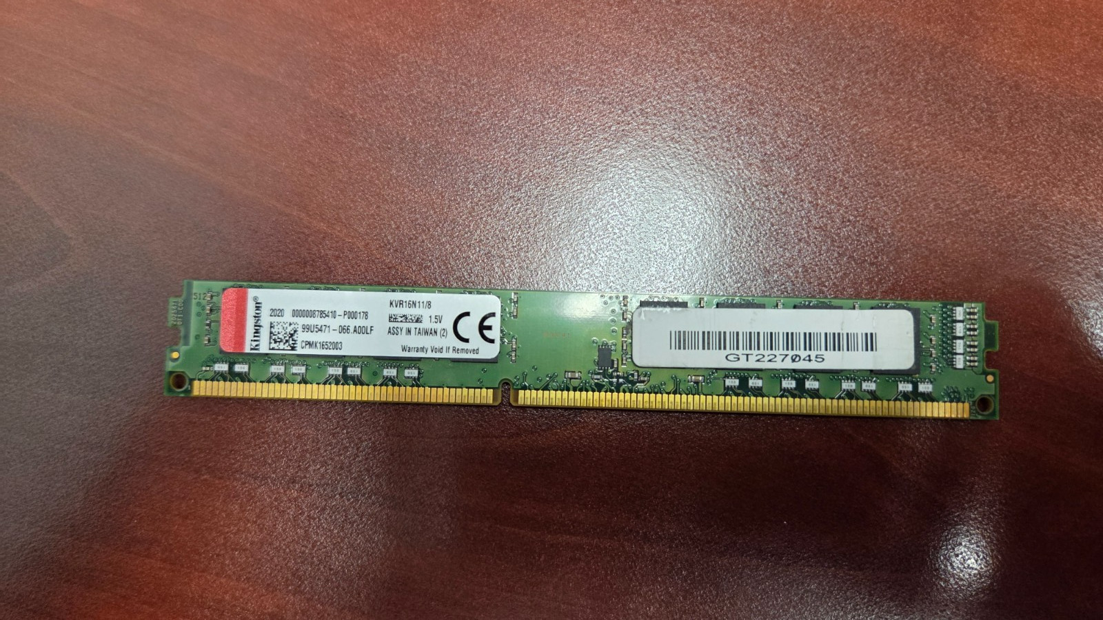 Kingston RAM 8GB DDR3 SDRAM KVR16N11/8