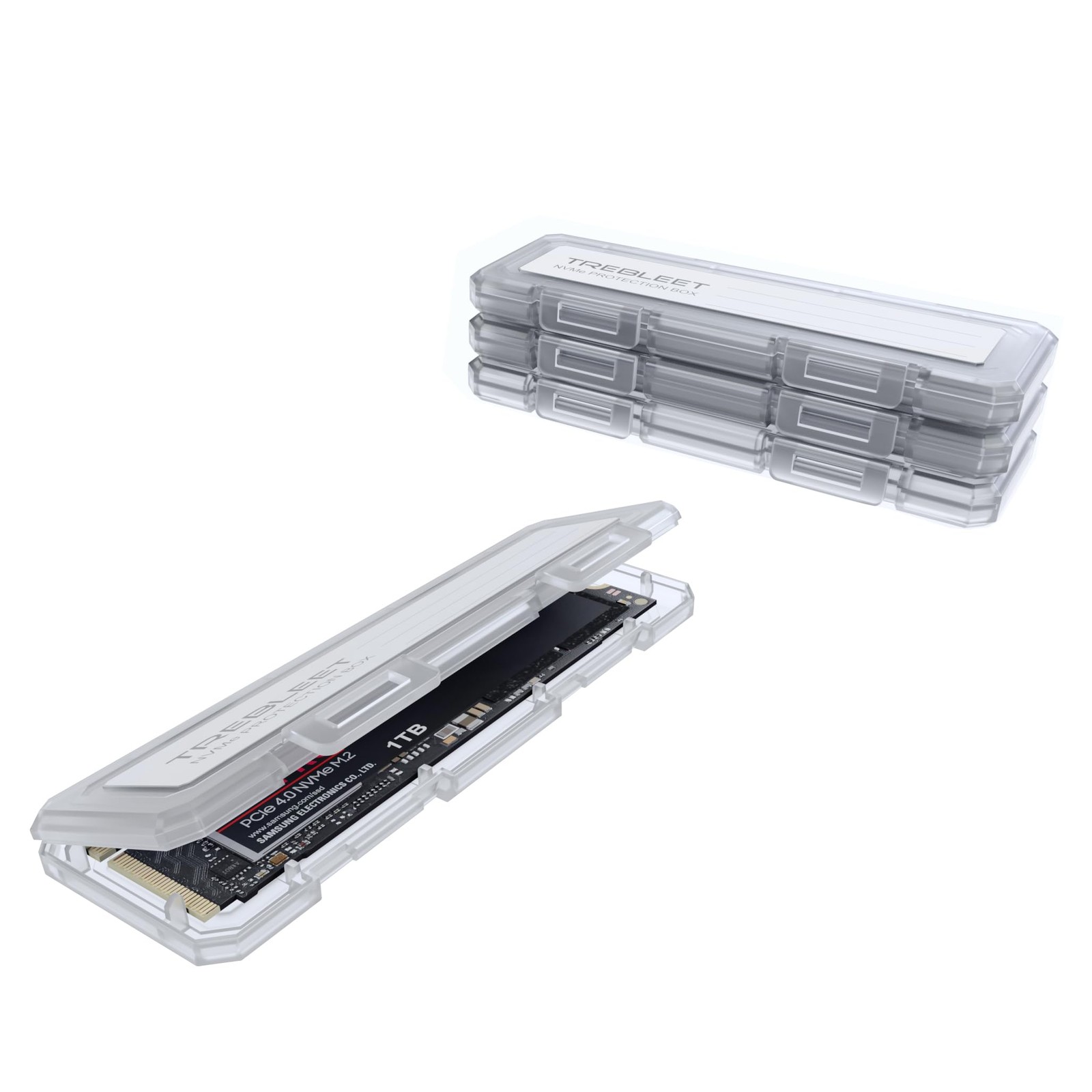 4-Pack NVMe Case Protective for M.2 2280 SSD Portable with Anti-Static,Shockp...