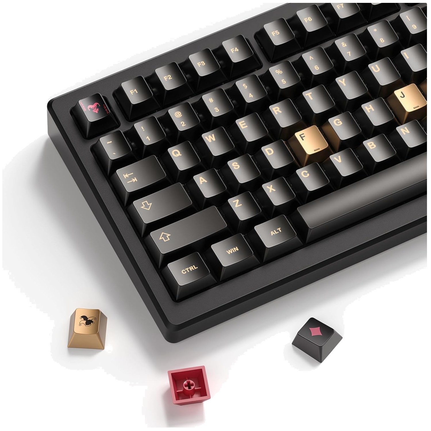 Vintage Poker Theme Keycaps - Metal Coating | 60-75 Percent
