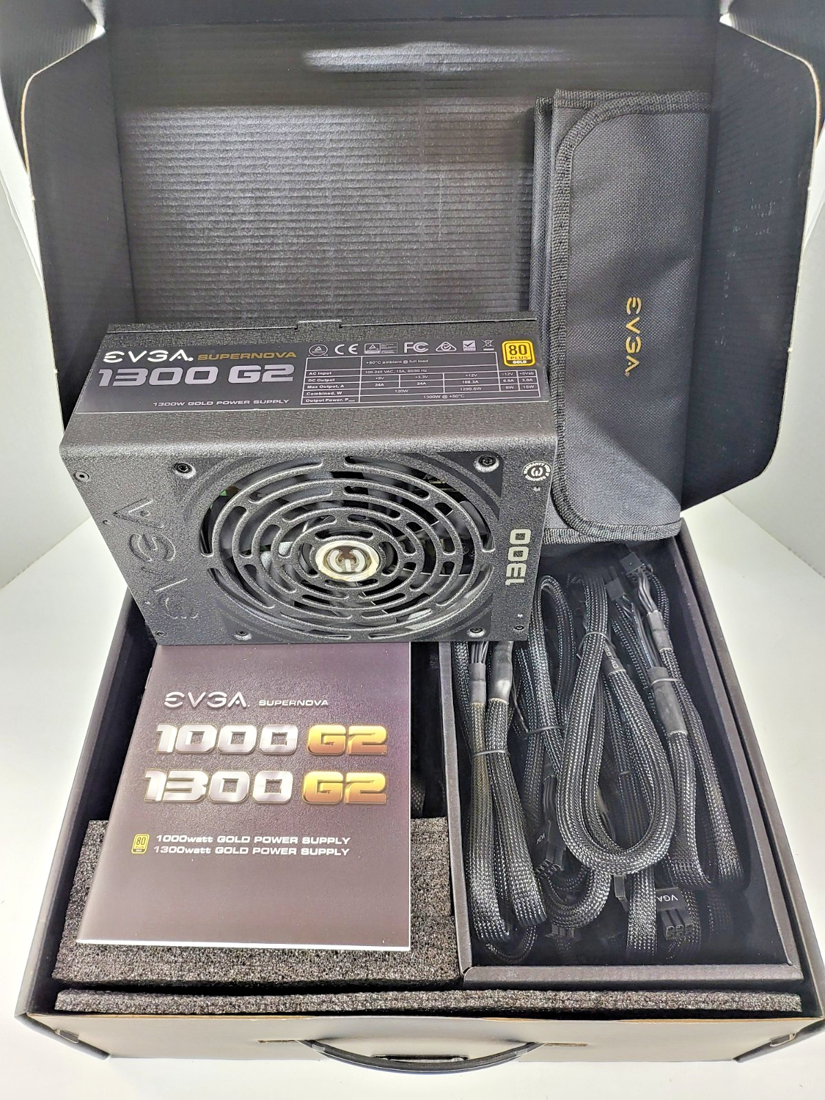 PSU EVGA Supernova 1300 G2 80 Plus Modular Power Supply 1300W - COMPLETE