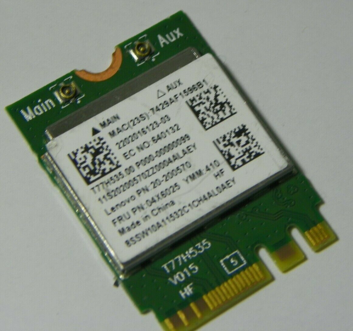 Lenovo OEM P/N 20200570 802.11b/g/n WLAN BT NGFF Realtek RTL8723BE 04X6025 
