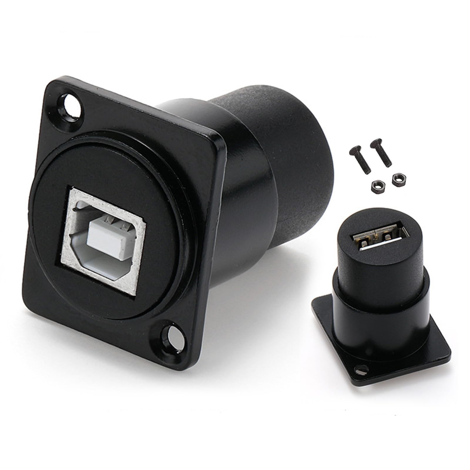 2PCS D Type USB B to USB 2.0 Panel Mount Connector