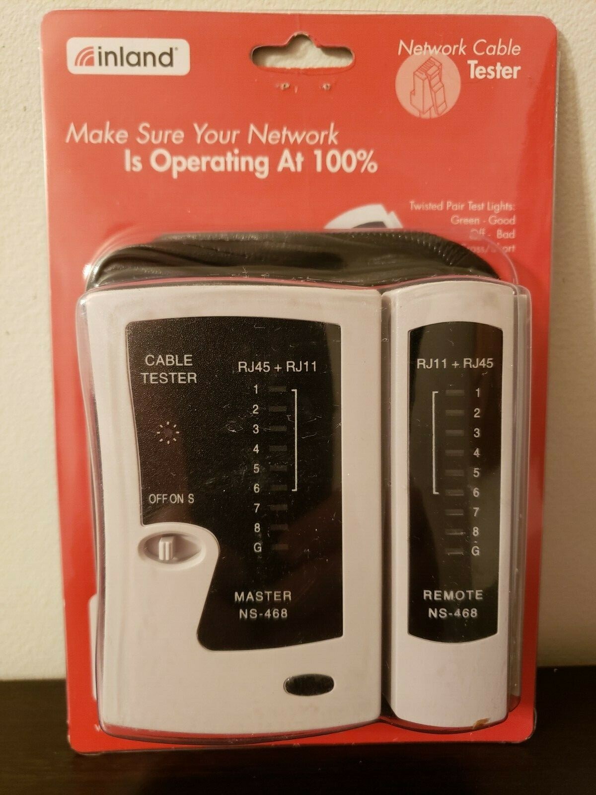 New.  Unopened inland Network Cable Tester.  Model #NS-468